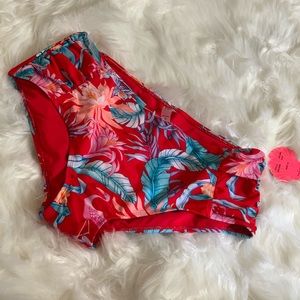 Red Floral Bikini Bottoms O N L Y !! 1X